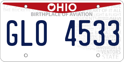 OH license plate GLO4533