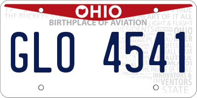 OH license plate GLO4541