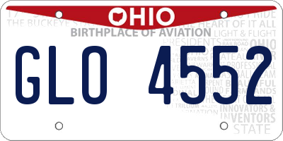 OH license plate GLO4552