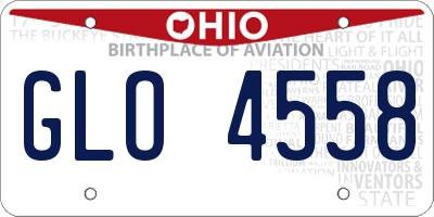 OH license plate GLO4558