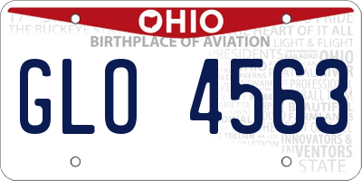 OH license plate GLO4563