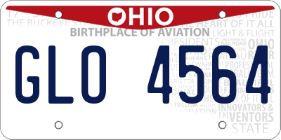 OH license plate GLO4564