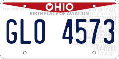 OH license plate GLO4573