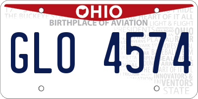 OH license plate GLO4574