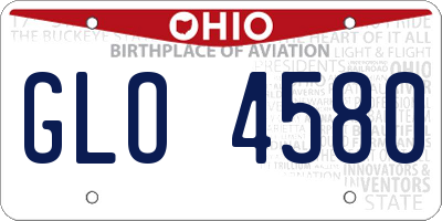 OH license plate GLO4580