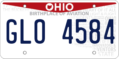 OH license plate GLO4584