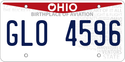 OH license plate GLO4596