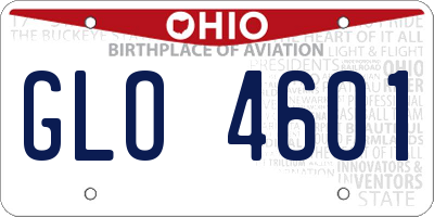 OH license plate GLO4601
