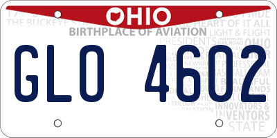 OH license plate GLO4602