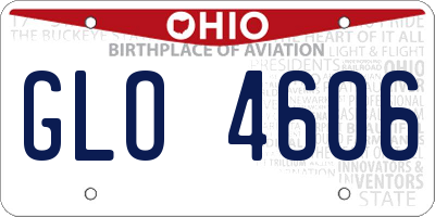 OH license plate GLO4606