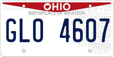 OH license plate GLO4607
