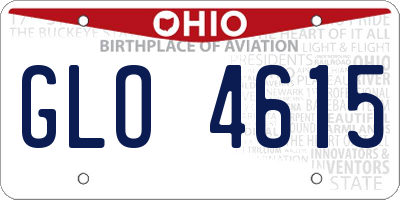 OH license plate GLO4615