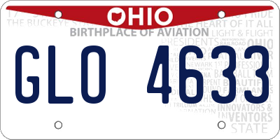 OH license plate GLO4633