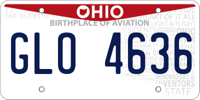 OH license plate GLO4636