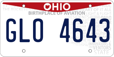 OH license plate GLO4643