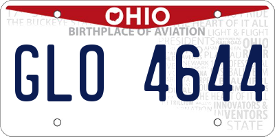 OH license plate GLO4644