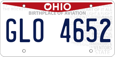OH license plate GLO4652