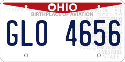 OH license plate GLO4656