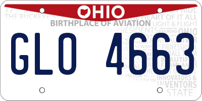 OH license plate GLO4663