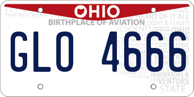 OH license plate GLO4666