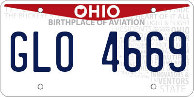 OH license plate GLO4669