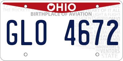 OH license plate GLO4672