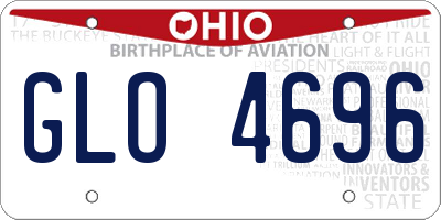 OH license plate GLO4696