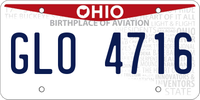 OH license plate GLO4716