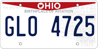 OH license plate GLO4725