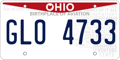 OH license plate GLO4733