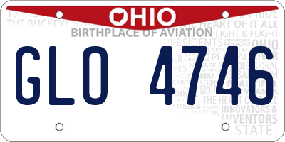 OH license plate GLO4746