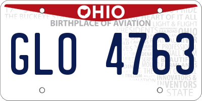 OH license plate GLO4763