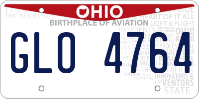 OH license plate GLO4764