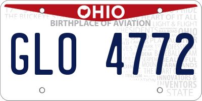 OH license plate GLO4772