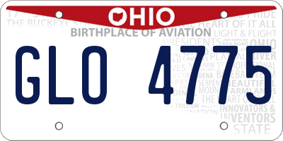 OH license plate GLO4775