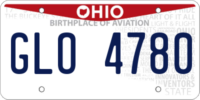 OH license plate GLO4780