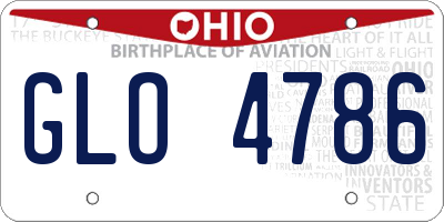 OH license plate GLO4786