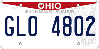 OH license plate GLO4802