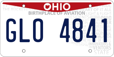 OH license plate GLO4841