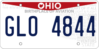 OH license plate GLO4844