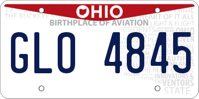 OH license plate GLO4845