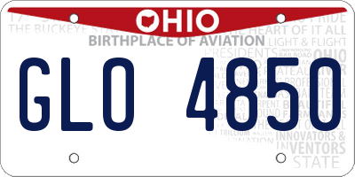 OH license plate GLO4850