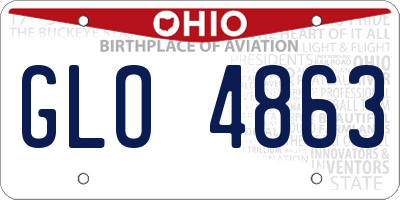 OH license plate GLO4863