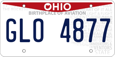 OH license plate GLO4877