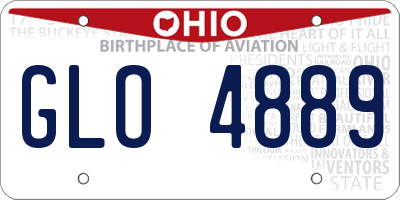 OH license plate GLO4889