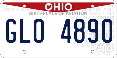 OH license plate GLO4890