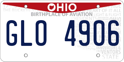 OH license plate GLO4906