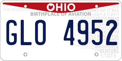 OH license plate GLO4952