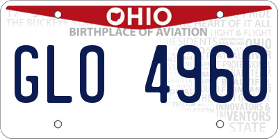 OH license plate GLO4960
