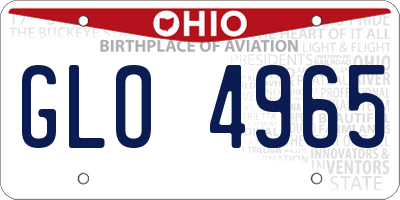 OH license plate GLO4965